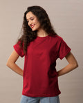 T-shirts-V neck-Cotton-Floral