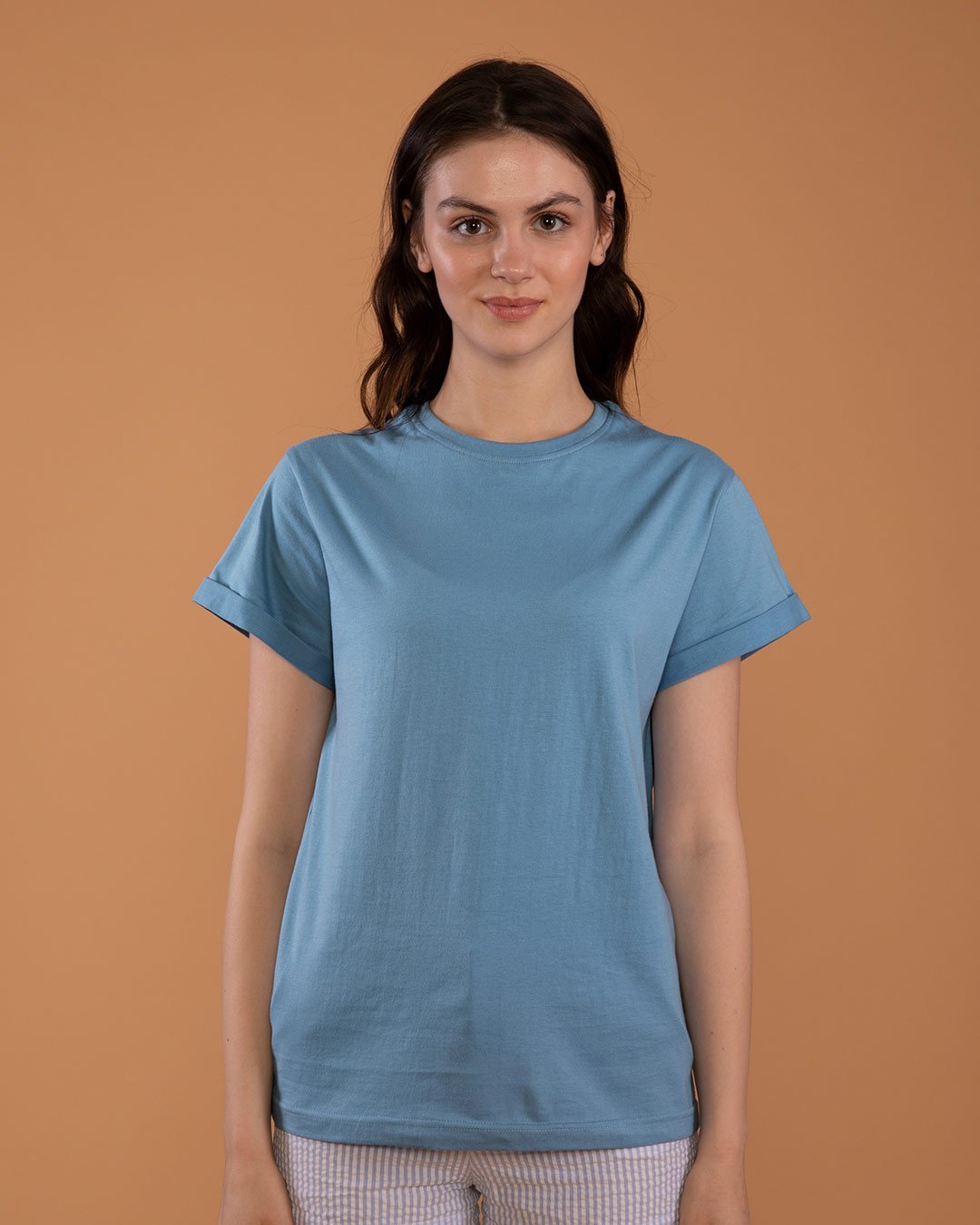 T-shirts-V neck-Cotton-Floral