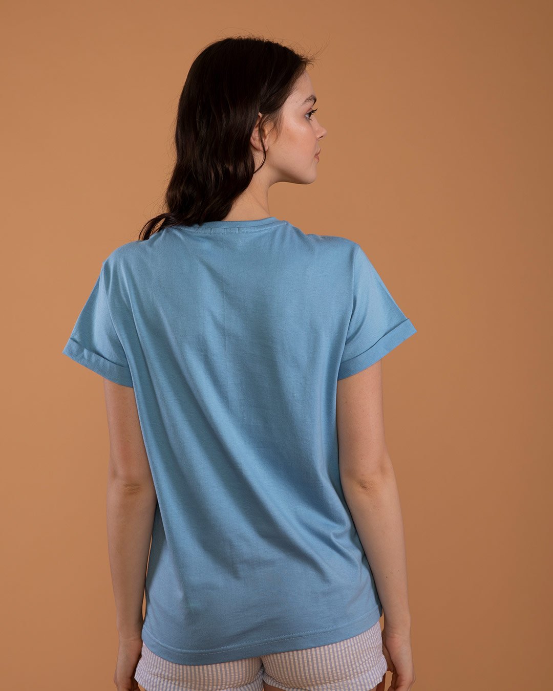 T-shirts-V neck-Cotton-Floral