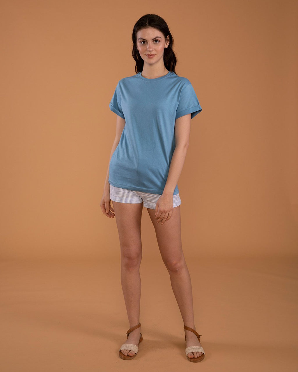T-shirts-V neck-Cotton-Floral