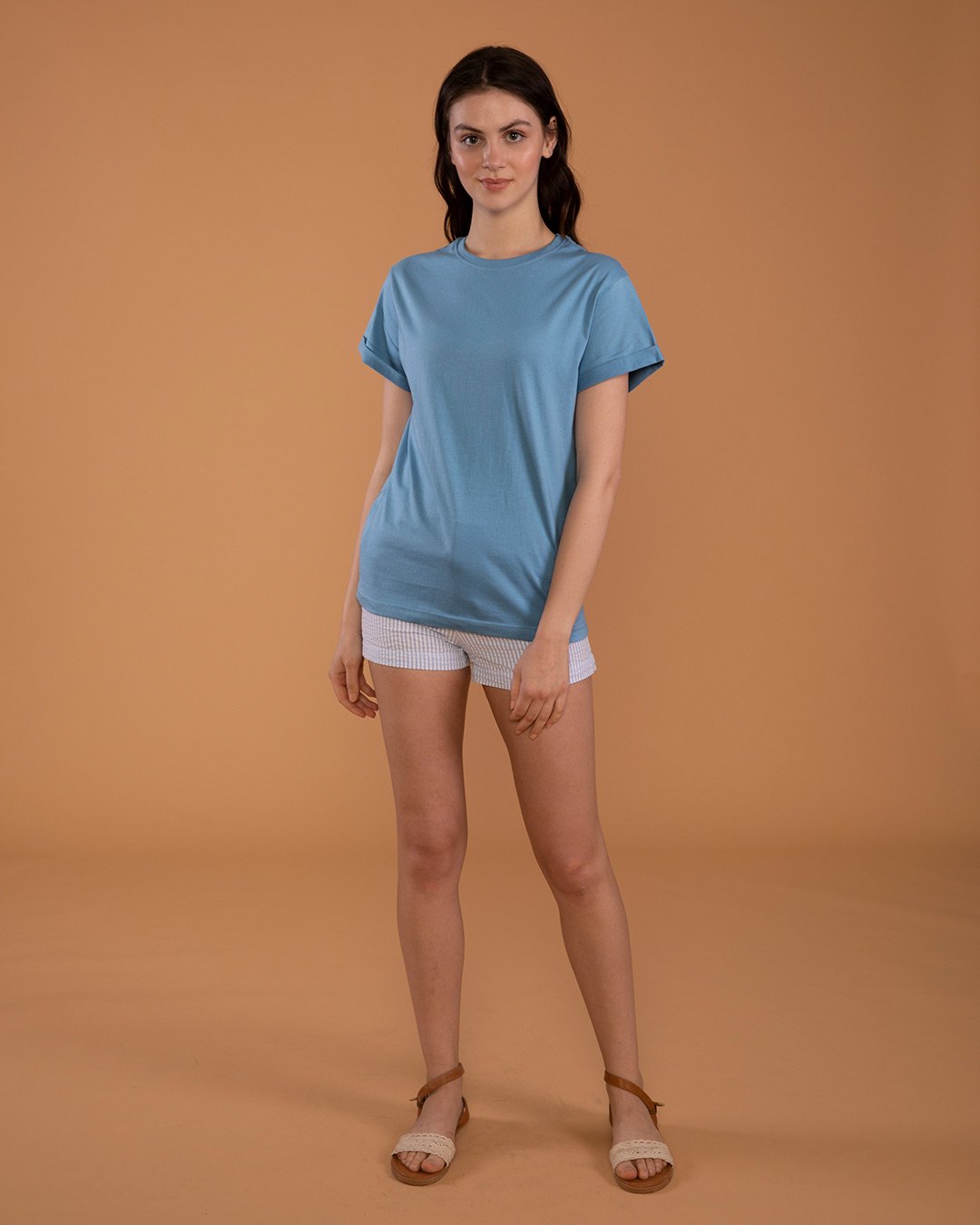 T-shirts-V neck-Cotton-Floral