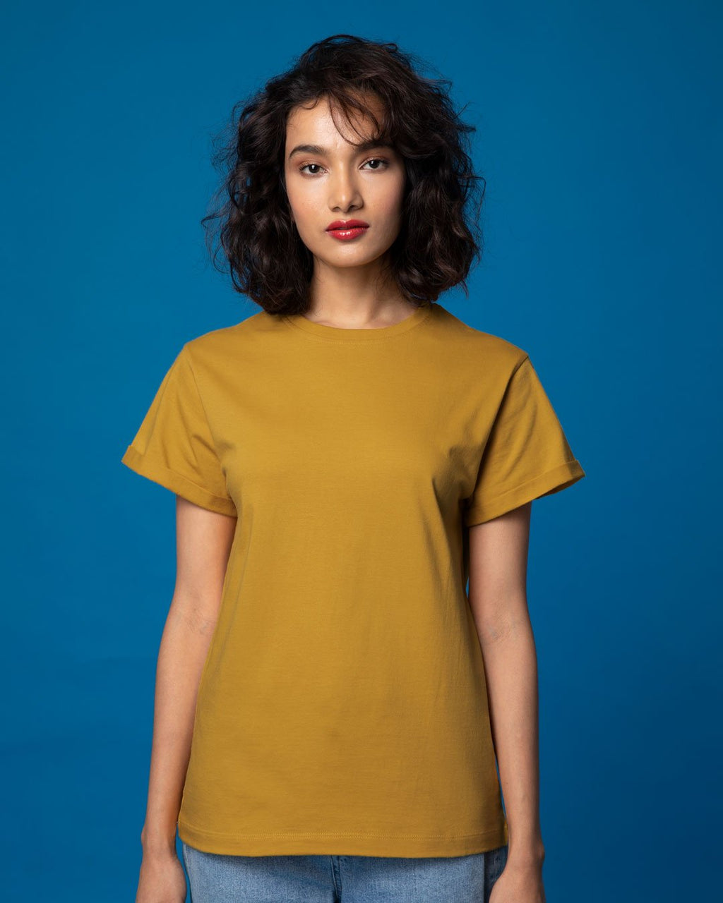 T-shirts-V neck-Cotton-Floral